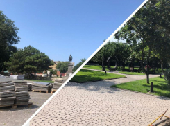 В Таганроге продолжают ремонтировать скверы