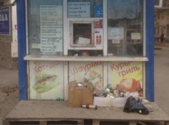 Киоск с шаурмой в Таганроге похож больше на «мусорник», чем на точку общепита