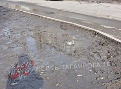 Таганрожцы выходят из маршрутки прямо в грязь на улице Ломоносова: некоторые падают