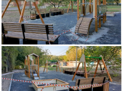 В Таганроге начались работы по восстановлению детских игровых площадок