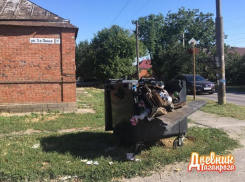 В Таганроге разыскивают вандалов, разворотивших евроконтейнер для мусора