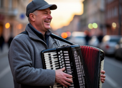 "Видимо, самый красивый": уличный артист самозабвенно развлекает таганрожцев