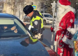  В Таганроге сказочные патрули вручают водителям мандарины и советы
