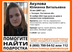 В Таганроге третий раз за год пропадает 15-летняя девочка