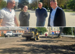 На Северной площади Таганрога начались работы по планировке грунта