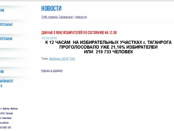 В Таганроге ЦИК известила о « нереальном рвении горожан» на выборах