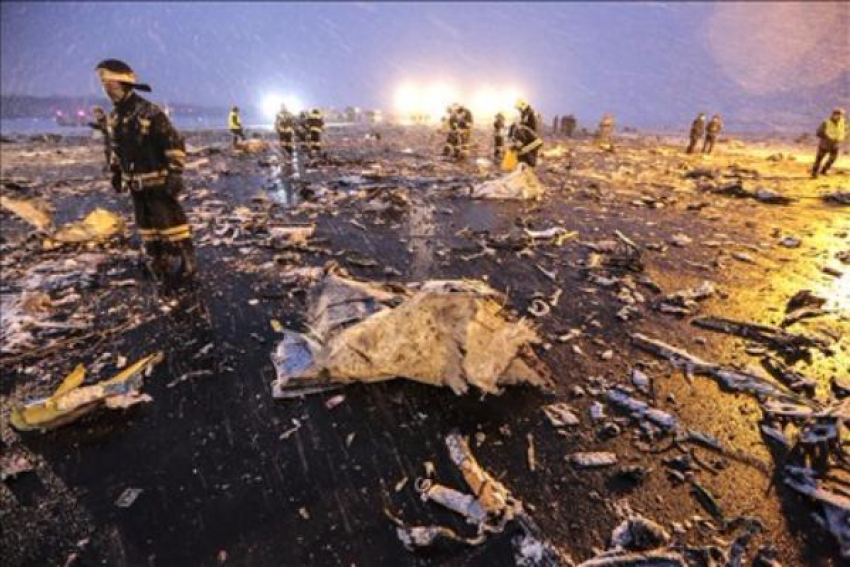 Поисково-спасательные работы на месте крушения авиалайнера в Ростове закончены