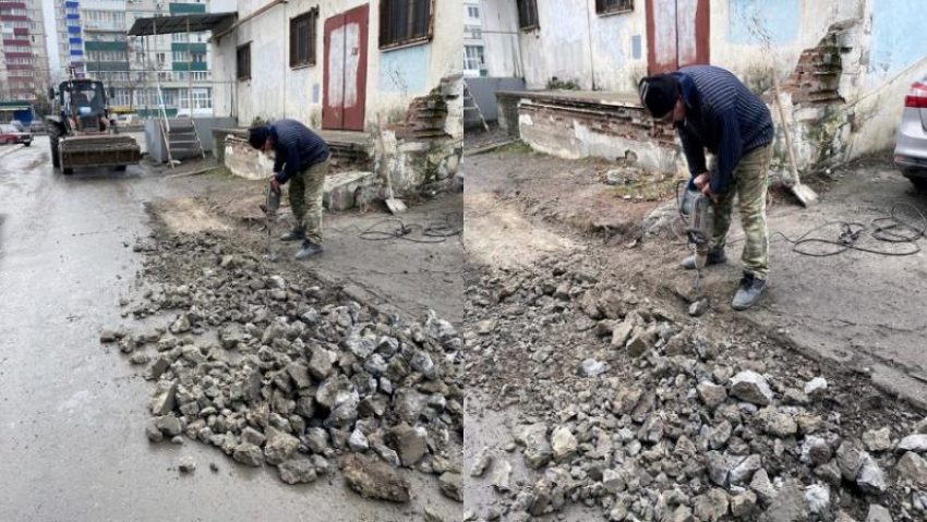 В Таганроге на Сызранова расширяют проезд для коммунальных машин