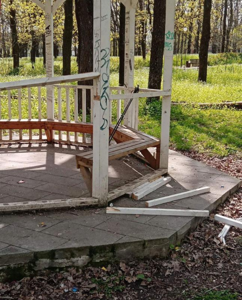 Вандалы добивают рощу Дубки в Таганроге, а дети там рискуют снова покалечиться