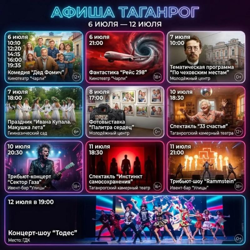 Афиша в Таганроге: куда сходить на следующей неделе