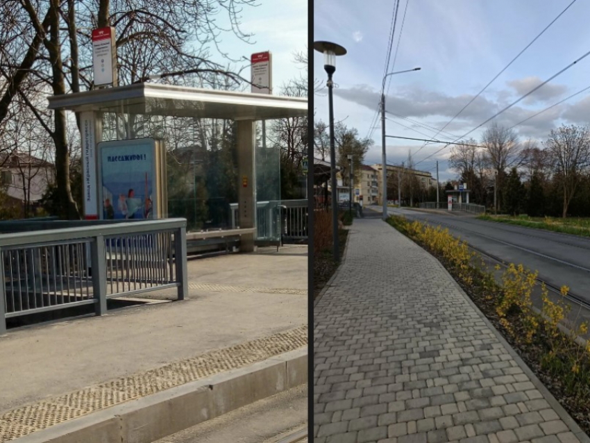 «Найдите ушлепков!»: таганрожцы пожаловались на сломанную трамвайную остановку «Красный гидропресс»