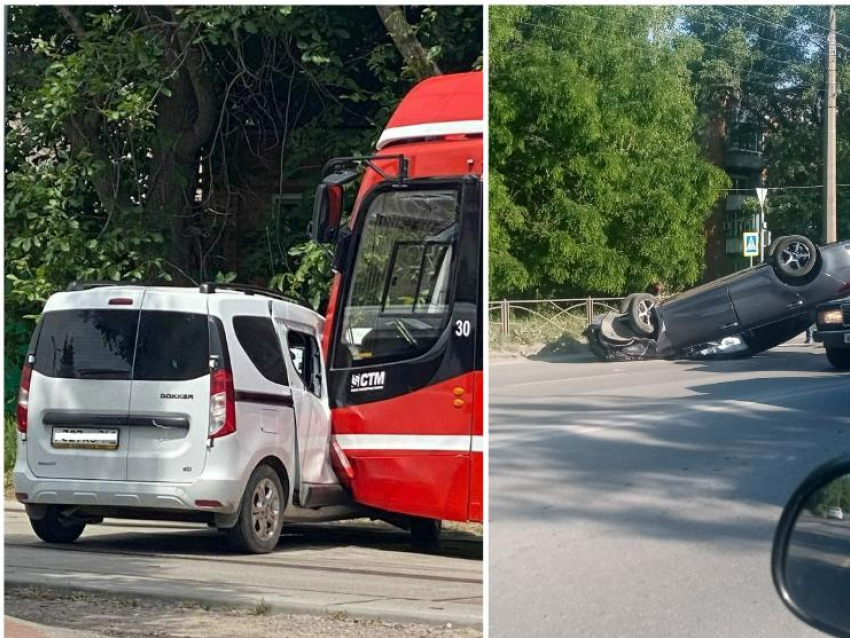«Подбитый» трамвай и «перевёртыш» - аварии в Таганроге