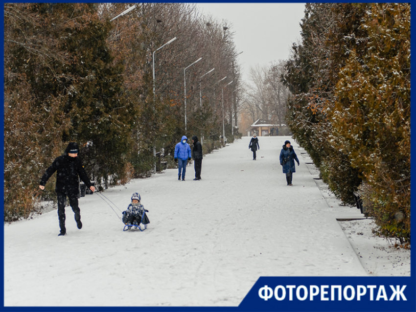 А из нашего окошка…таганрожцы дождались снежной зимы