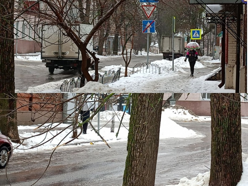 Опять погода виновата? Улицы и дороги Таганрога превратились в ледяной панцирь