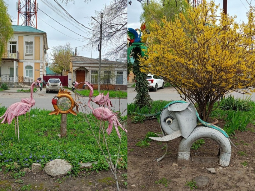 Фламинго из автопокрышек: таганрожцам объяснили, что грозит за декор клумб из шин