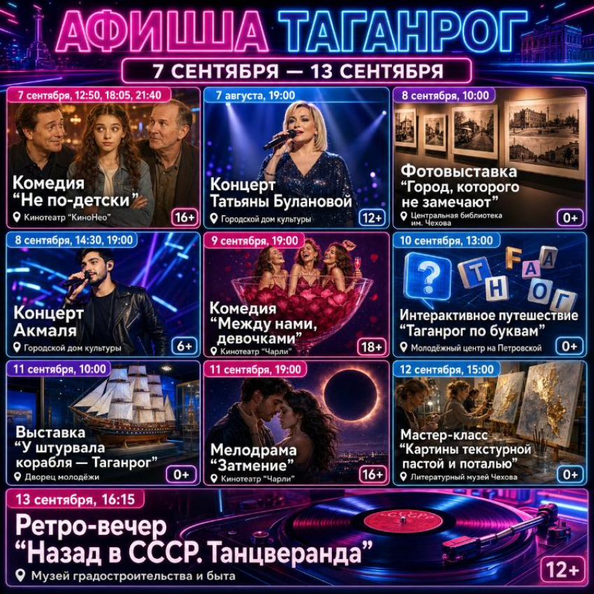 Афиша в Таганроге: как культурно провести будущую неделю