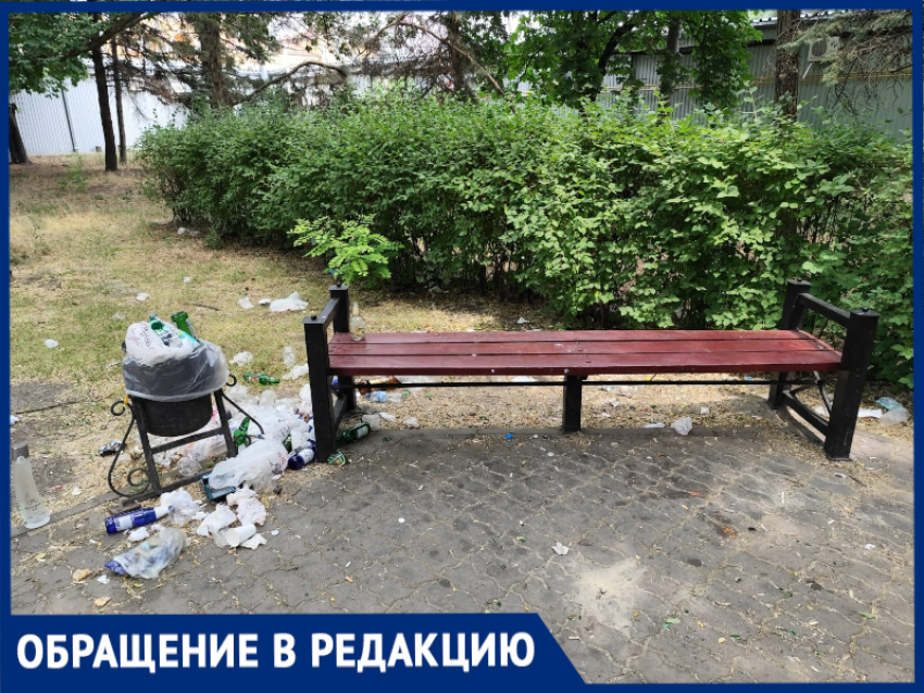 «Привокзальный сквер — место отдыха или свалка?» - переживает таганрожец