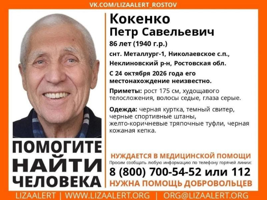 Пожилой мужчина пропал под Таганрогом