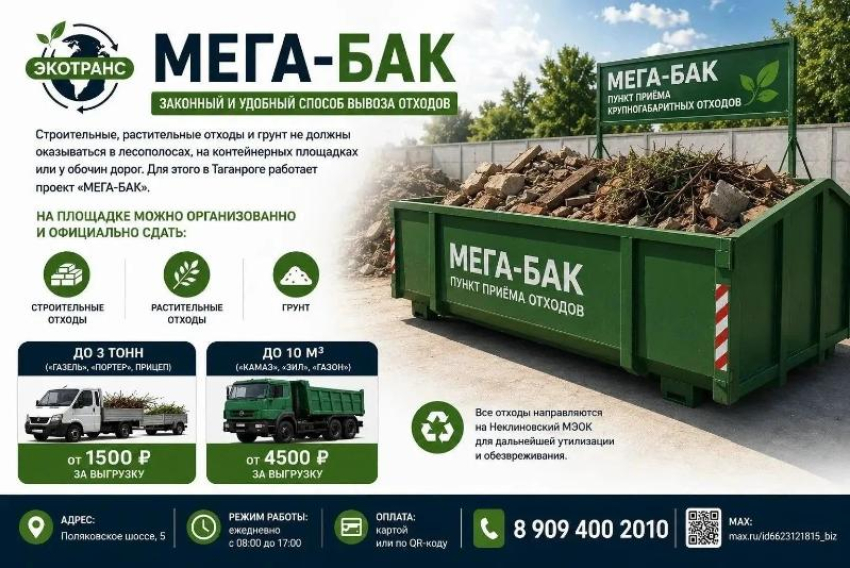 МЕГА БАК быстро избавит вас от ненужных отходов